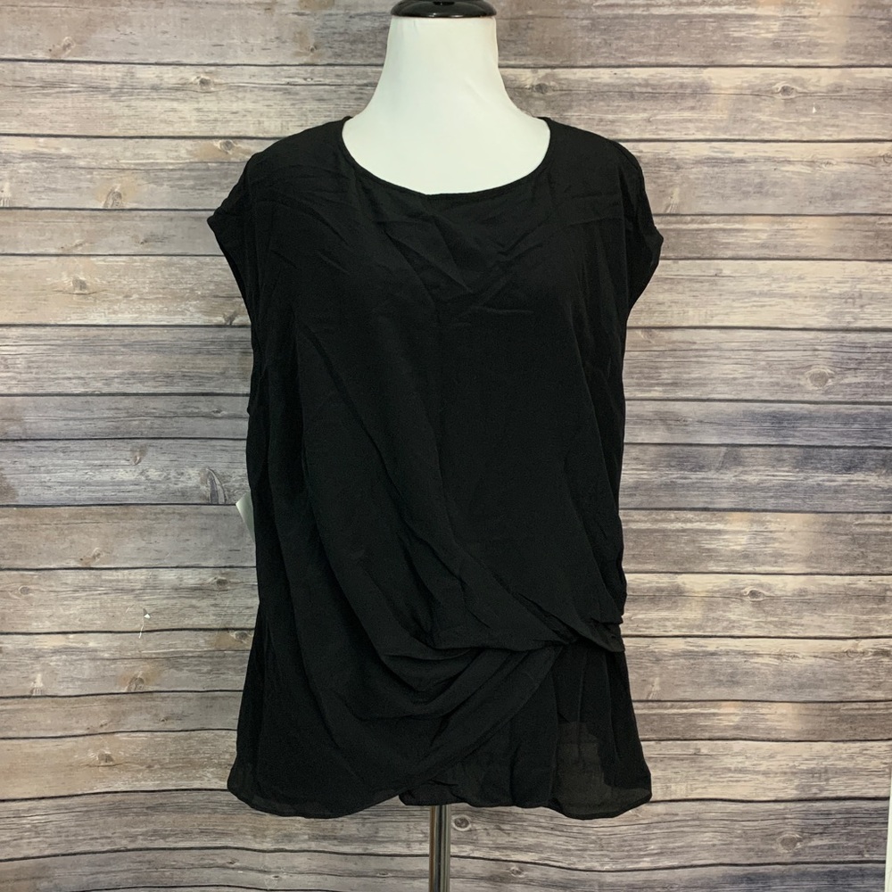 New 2ND DAY Black Silk Top